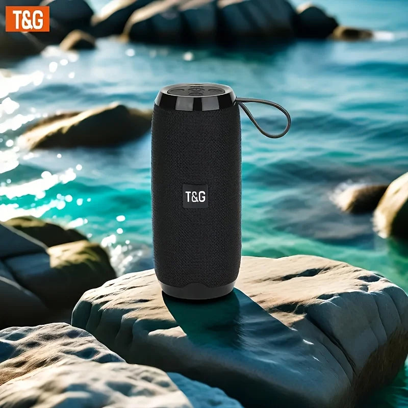 TG new outdoor wireless speaker, music box, portable strap, stereo sound effect, built-in microphone, TWS, USB-C, suitable for camping, swimming pool, beach, garden