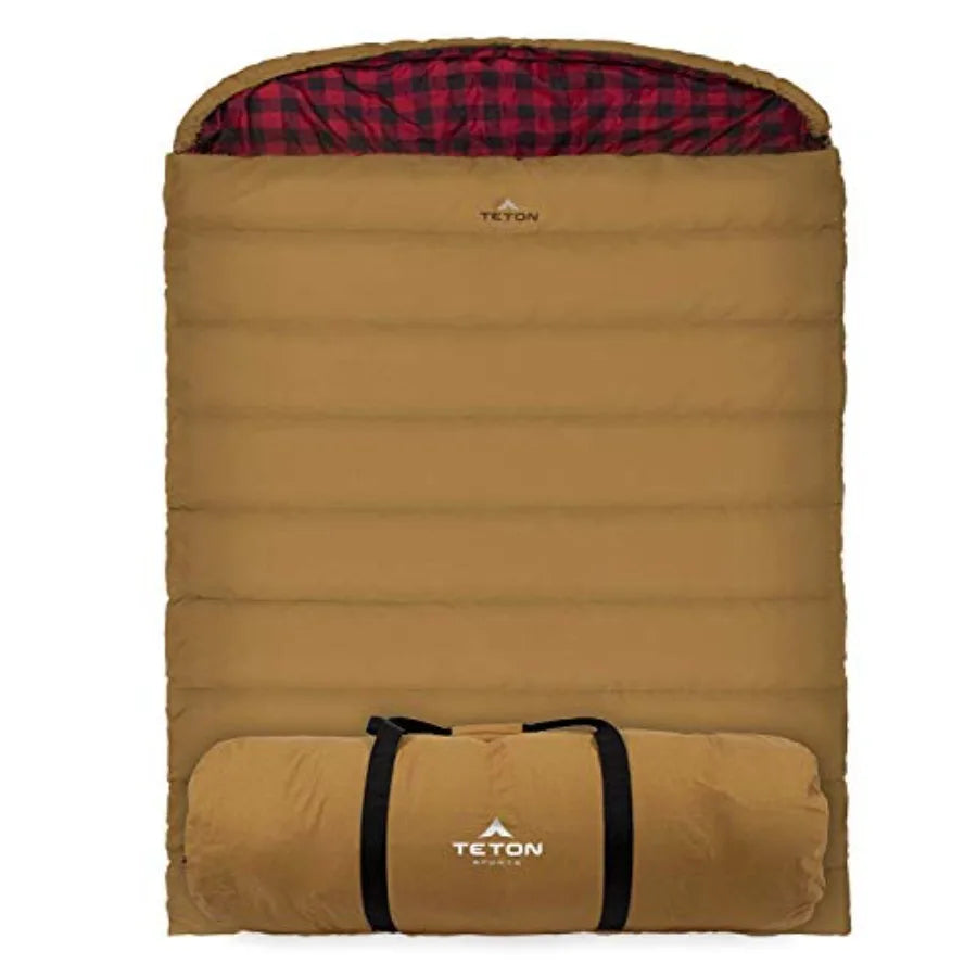 Teton Mammoth Queen Size Double Sleeping Bag- A Warm Bag The Whole Family can Enjoy Great for Camping Hunting and Base Camp. Co
