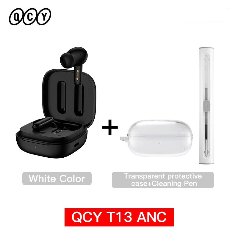 QCY T13 ANC Wireless Earphones Bluetooth 5.3 TWS ANC Noise Cancellation Headphone 4 Mics ENC Headset In-Ear Handfree Earbuds