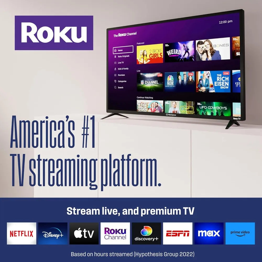 Westinghouse Roku TV - 32 Inch Smart TV, HD Television with Wi-Fi Connectivity and Mobile App, Flat Screen