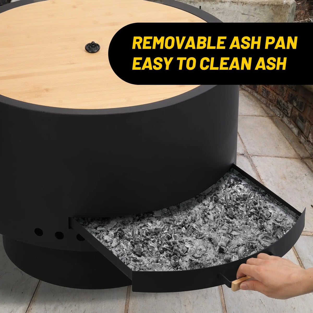 26 Inch Smokeless Wood Burning Fire Pit Table With Removable Ash Pan, Lid Poker & Carry Bag For Patio Backyard Camping BBQ Bonfire