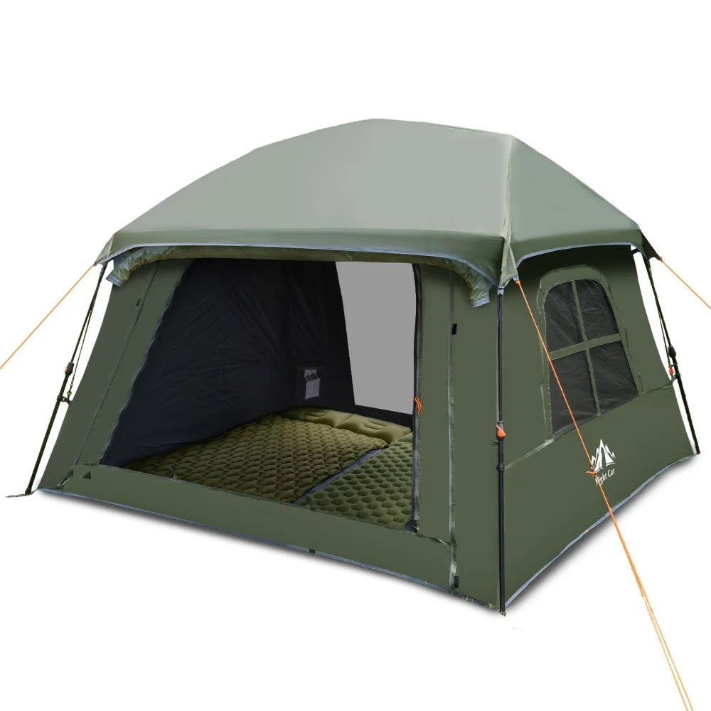 Night Cat 4 Person Pop Up Camping Tent, Blackout Cabin Tent with Vestibule & Rainfly, Waterproof Instant Easy Setup Family Tent, Dark Room Outdoor Tent for Camping, Hiking, Backyard