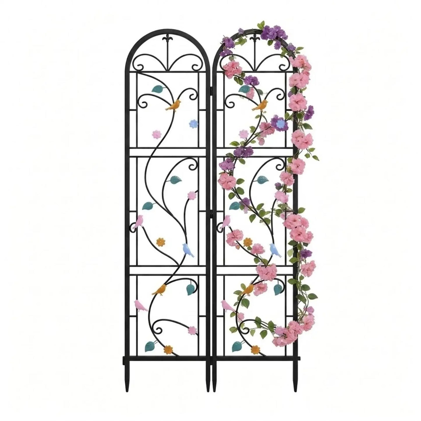 2 Pack Metal Garden Trellis Outdoor Climbing Plant Fence Support