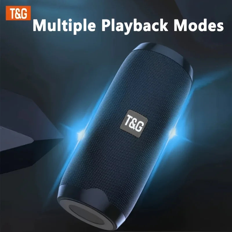 TG new outdoor wireless speaker, music box, portable strap, stereo sound effect, built-in microphone, TWS, USB-C, suitable for camping, swimming pool, beach, garden