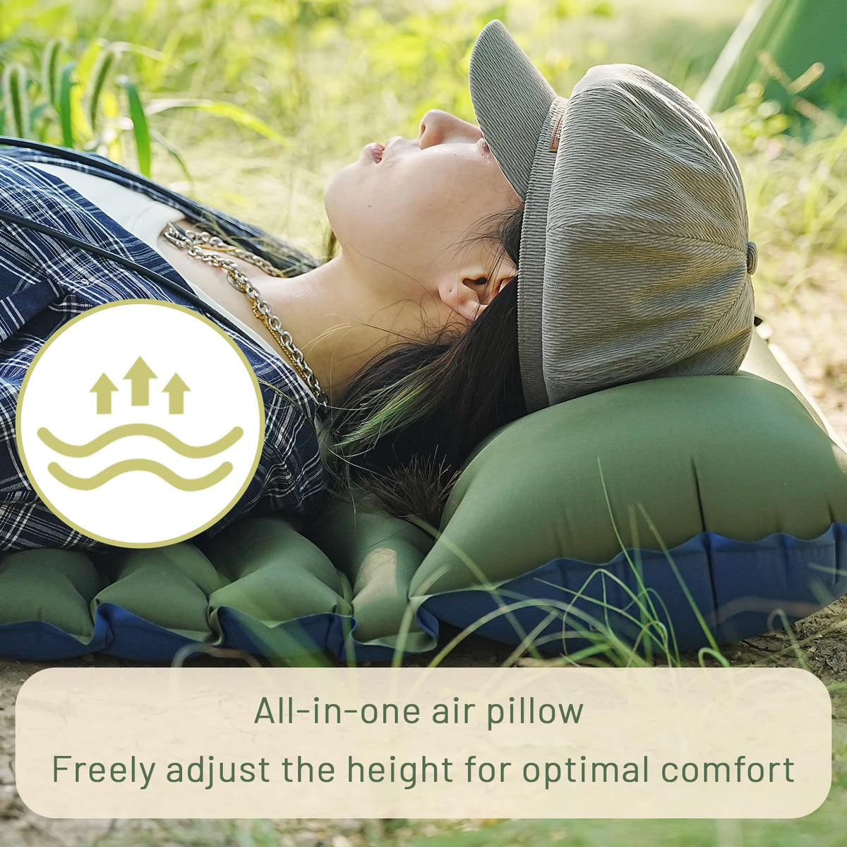 PAKICETUS Foot Pump Air Mattress, Quick Inflation Ultra Thick Anti-Slip Surface Durable TPU Inflatable Bed, Portable Camping Mat Guest Bed for Home Travel Outdoor Use