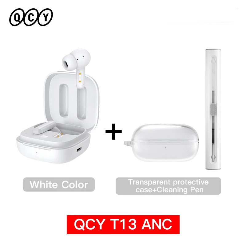QCY T13 ANC Wireless Earphones Bluetooth 5.3 TWS ANC Noise Cancellation Headphone 4 Mics ENC Headset In-Ear Handfree Earbuds