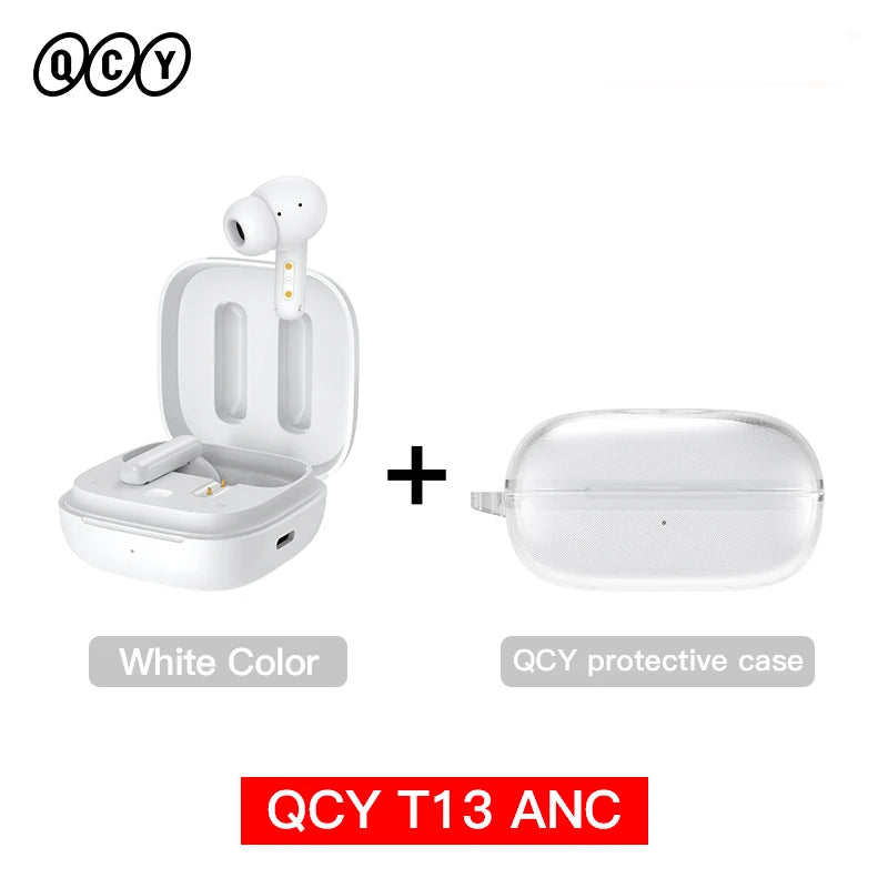 QCY T13 ANC Wireless Earphones Bluetooth 5.3 TWS ANC Noise Cancellation Headphone 4 Mics ENC Headset In-Ear Handfree Earbuds