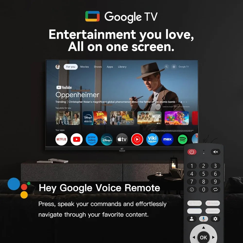 FPD 43-inch Smart TV Google TV 1080p Full HD with Google Play and Chromecast Built-in, HDR 10