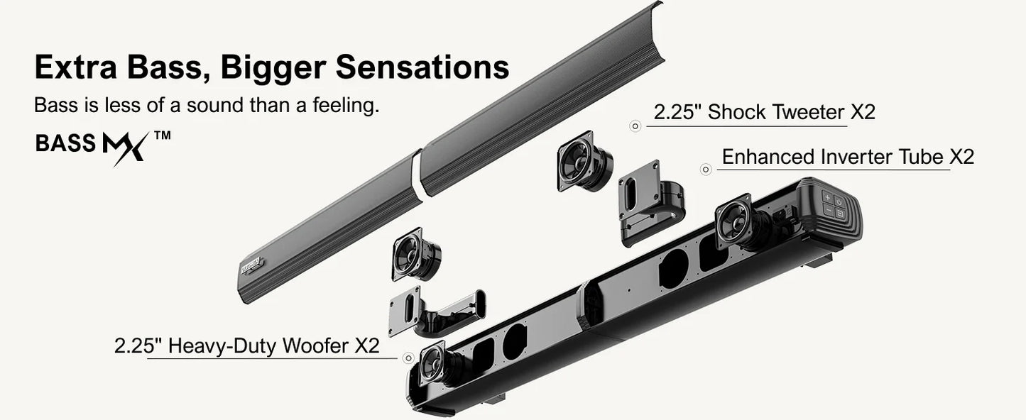 ULTIMEA 2.2ch Sound Bar for Smart TV,  2-in-1 Detachable Sound Bar for TV, App, Bluetooth 5.3 TV Soundbar, 2025 Upgraded