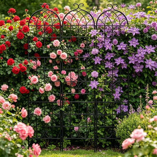 3 Pack 220cm Tall Metal Garden Trellis Support Vine Trellis for Climbing Plants Outdoor Backyard Landscaping Trellis