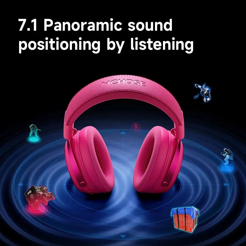 MCHOSE X9 Wireless Headworn Game Headset7.1 Three Mode 53mm Aluminum Foil Polymer Diaphragm E-Sports Gift Bluetooth 2.4G Headset