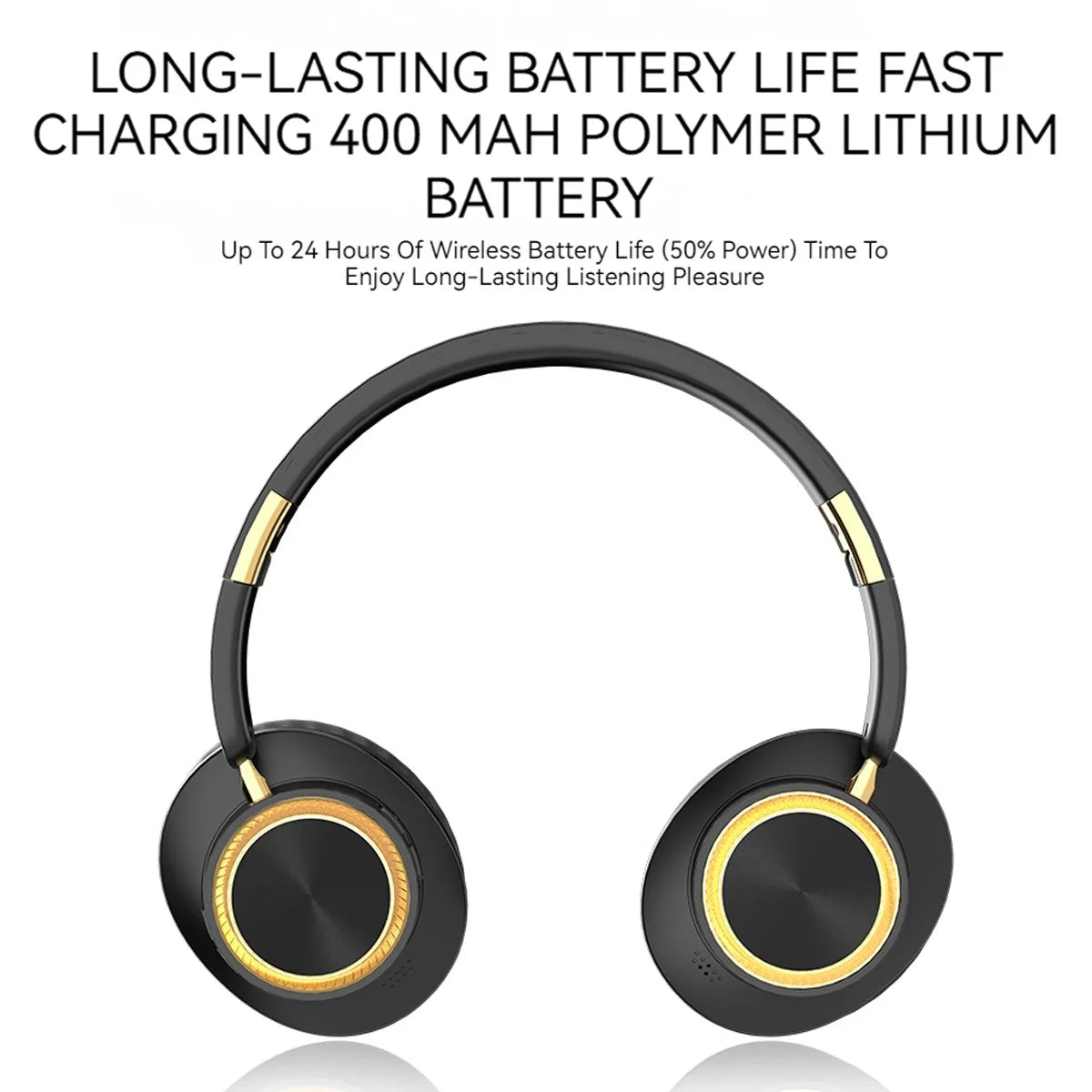 Wireless Bluetooth Headphones Foldable Gaming Headset With Bluetooth 5.3 Technology 40mm Bass Driver HiFi Stereo Sound Over Ear Comfort Memory Foam Cushion Extended Battery Life 400mAh For PC Mobile Phone Laptop Tablet Univer