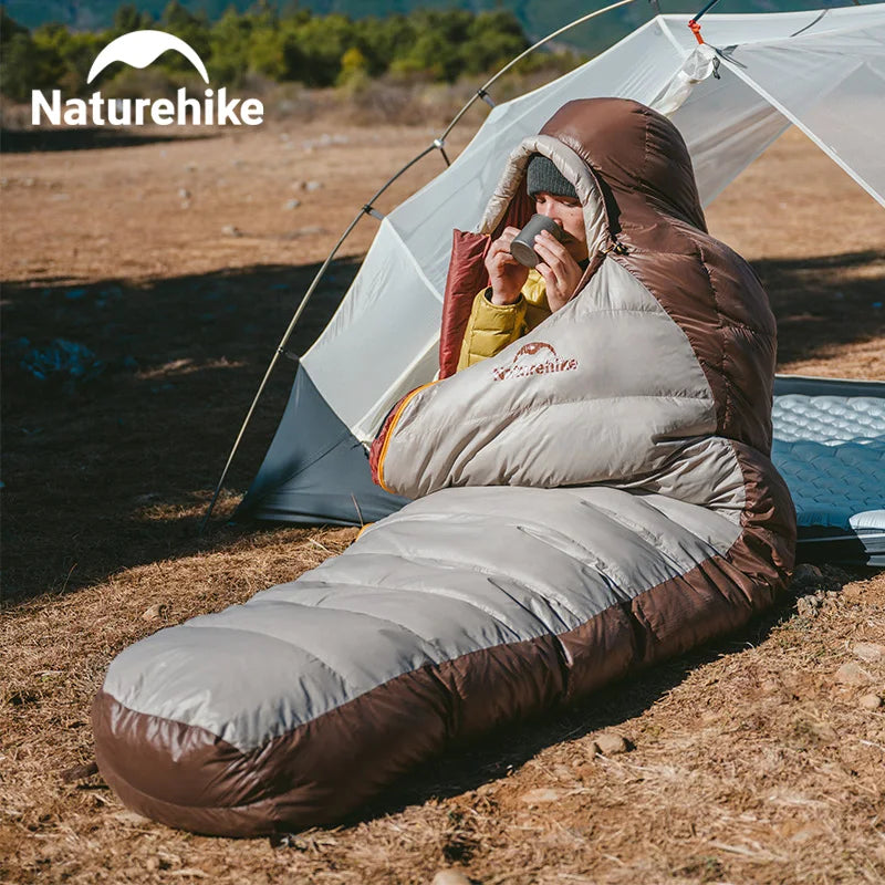 Naturehike Upgraded SP400 650FP Ultralight Sleeping Bag Camping Travel Hiking Duck Down Mummy Sleeping Bags for Winter Autumn