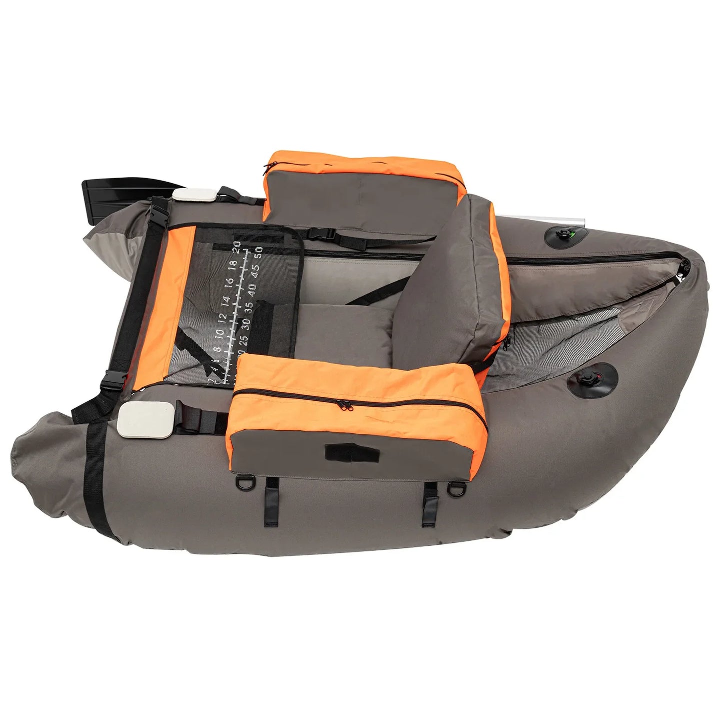 Outdoor Fishing Inflatable Boat Raft with Pump Adjustable Backrest 130kg Load Capacity for Lakes Rivers