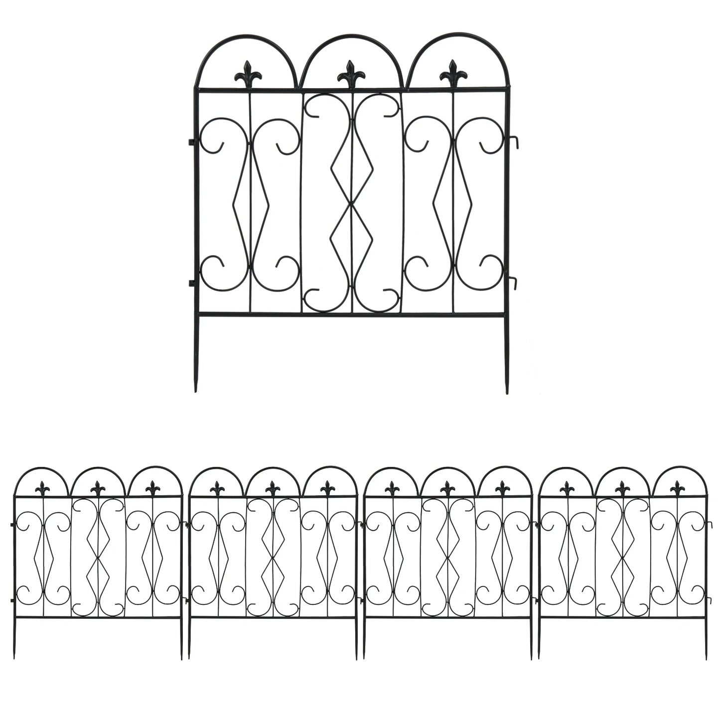 5 Pieces Outdoor Rustproof Metal Garden Border  Fence Landscape Wire Fencing