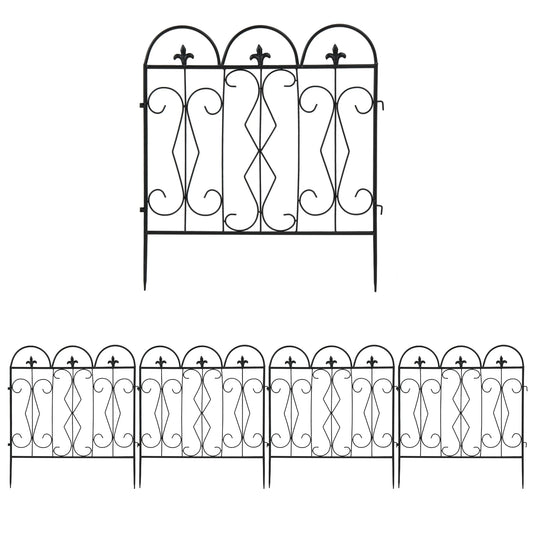 5 Pieces Outdoor Rustproof Metal Garden Border  Fence Landscape Wire Fencing