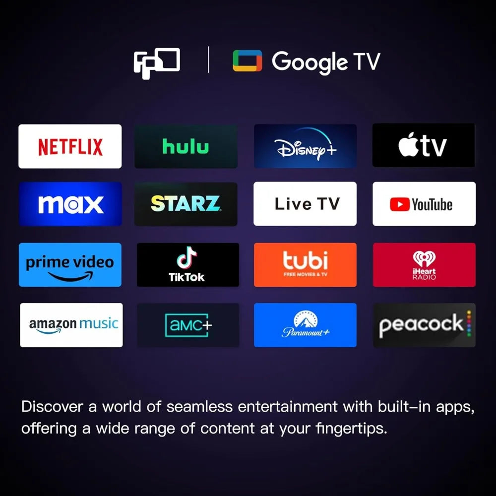FPD 43-inch Smart TV Google TV 1080p Full HD with Google Play and Chromecast Built-in, HDR 10