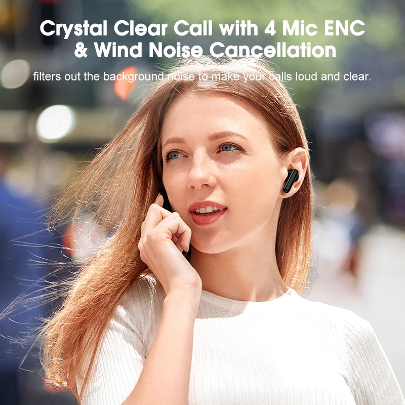 QCY T13 ANC Wireless Earphones Bluetooth 5.3 TWS ANC Noise Cancellation Headphone 4 Mics ENC Headset In-Ear Handfree Earbuds