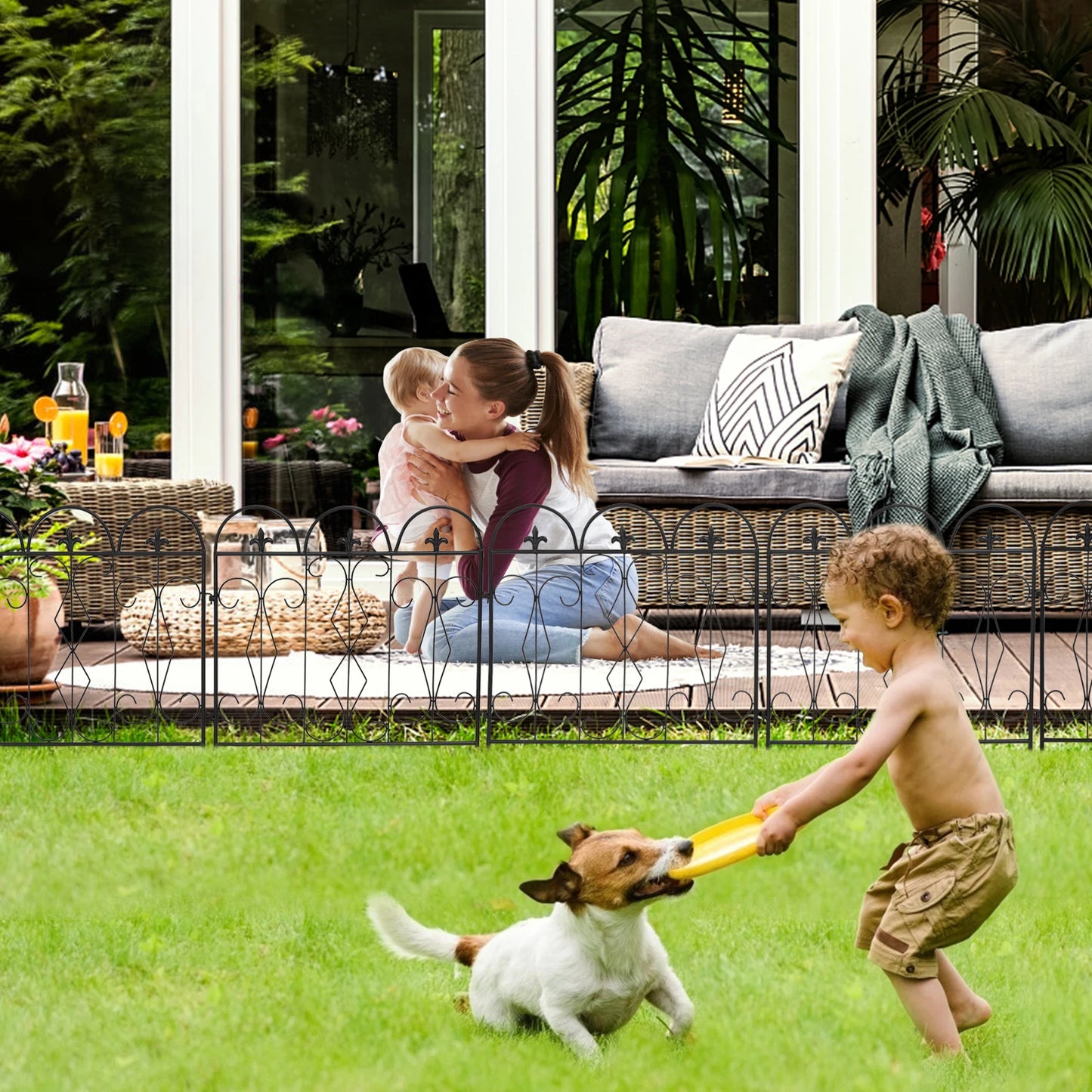 5 Pieces Outdoor Rustproof Metal Garden Border  Fence Landscape Wire Fencing
