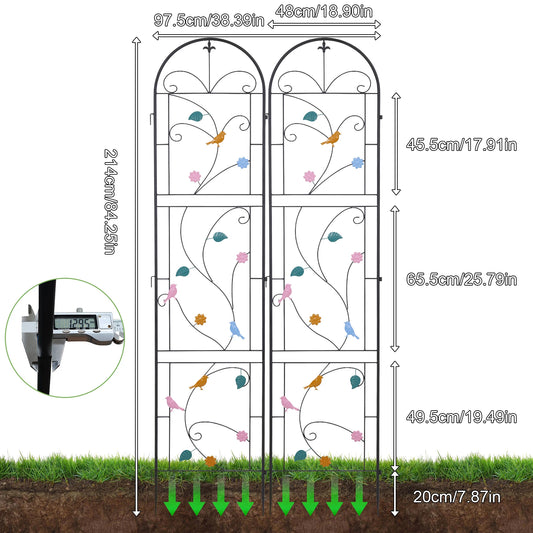 2 Pack Metal Garden Trellis Outdoor Climbing Plant Fence Support