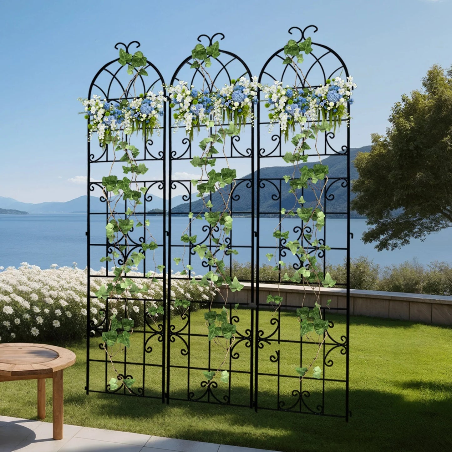 3 Pack 220cm Tall Metal Garden Trellis Support Vine Trellis for Climbing Plants Outdoor Backyard Landscaping Trellis