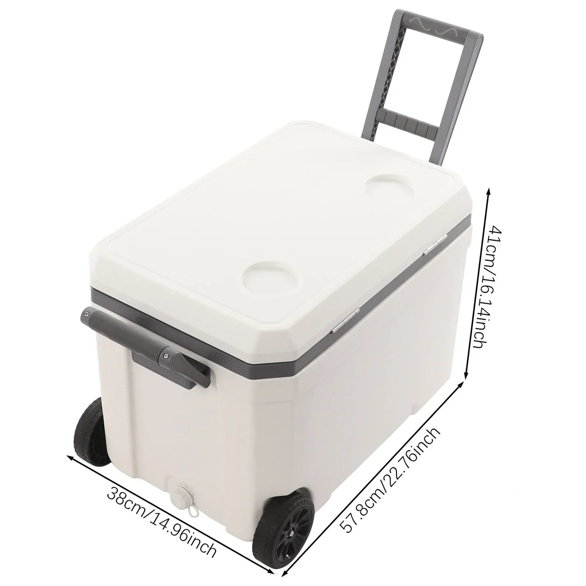 Insulated Portable Cooler,45LCamping Cooler，Portable Cooling Box，Suitable for BBQ,Camping, picnics, and Other Outdoor Activities