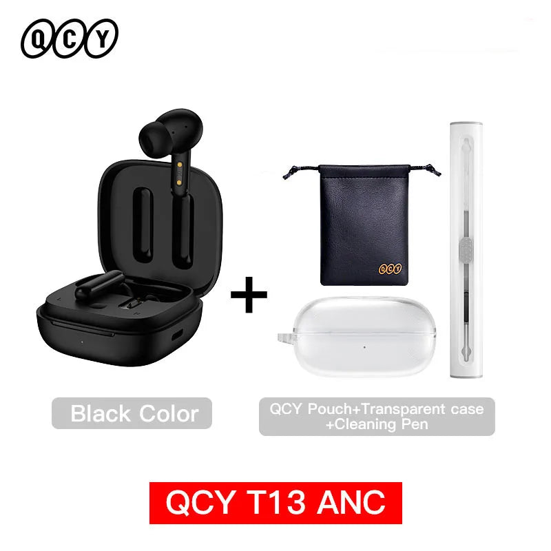 QCY T13 ANC Wireless Earphones Bluetooth 5.3 TWS ANC Noise Cancellation Headphone 4 Mics ENC Headset In-Ear Handfree Earbuds